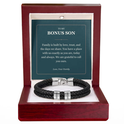 Load image into Gallery viewer, To My Bonus Son, You Belong With Us - Personalized Name Bracelet
