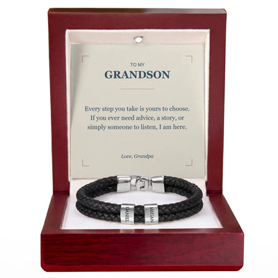 Load image into Gallery viewer, To My Grandson, I Am Here for You - Personalized Name Bracelet
