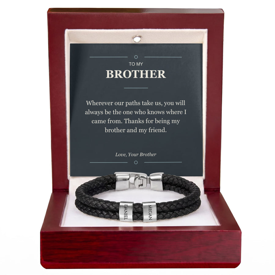To My Brother, My Brother and My Friend - Personalized Name Bracelet