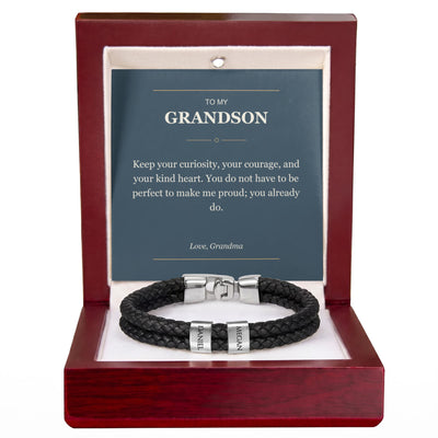 Load image into Gallery viewer, To My Grandson, You Already Make Me Proud - Personalized Name Bracelet
