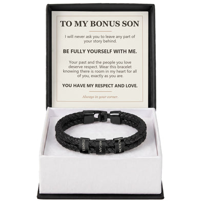 Load image into Gallery viewer, To My Bonus Son, Be Fully Yourself with Me - Personalized Name Bracelet
