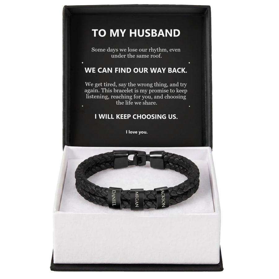 To My Husband, We Can Find Our Way Back - Personalized Name Bracelet