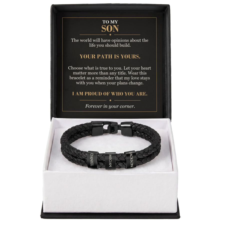 To My Son, Your Path Is Yours - Personalized Name Bracelet