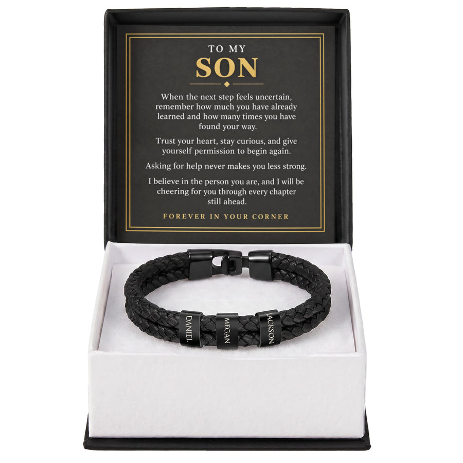To My Son Personalized Name Bracelet - Forever in Your Corner