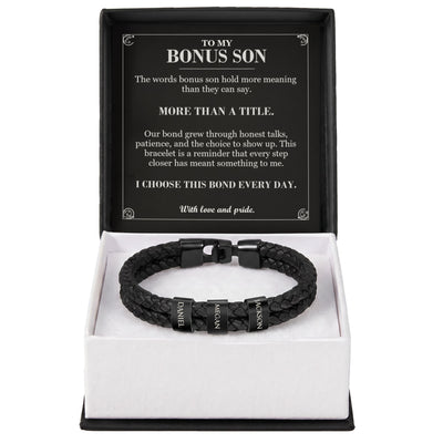 Load image into Gallery viewer, To My Bonus Son, More Than a Title - Personalized Name Bracelet
