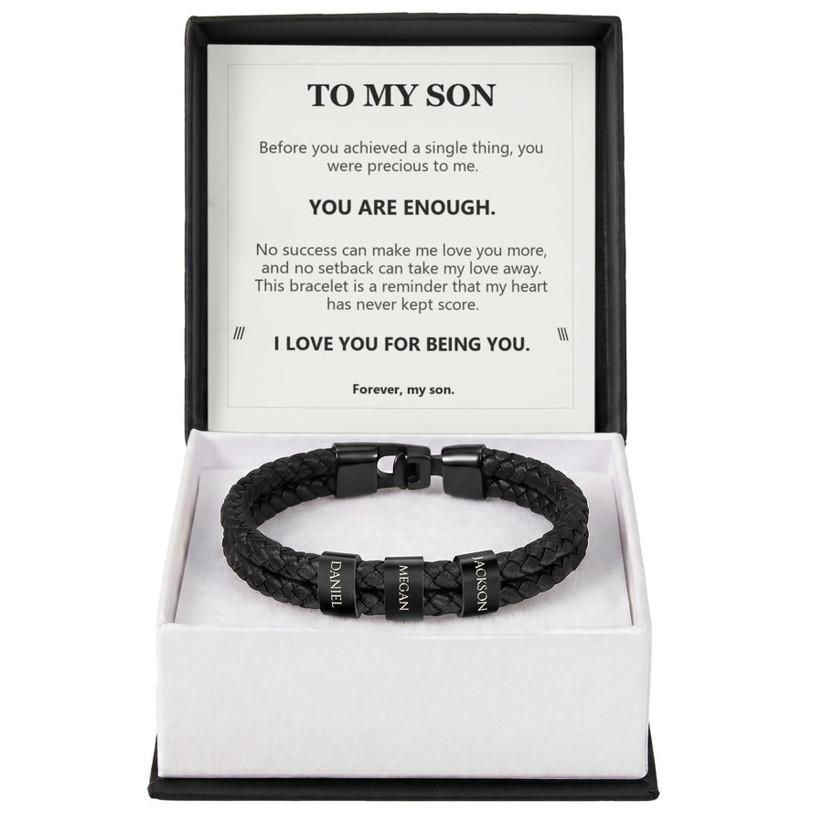 To My Son, You Are Enough - Personalized Name Bracelet