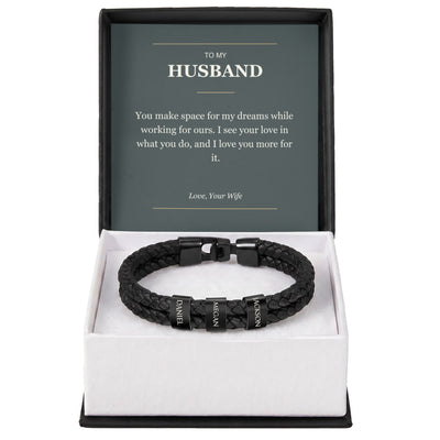 Load image into Gallery viewer, To My Husband, The Dreams We Share - Personalized Name Bracelet
