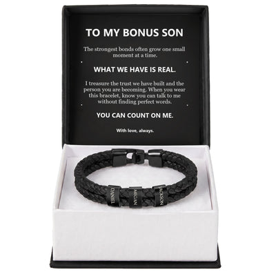 Load image into Gallery viewer, To My Bonus Son, What We Have Is Real - Personalized Name Bracelet
