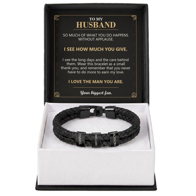 Load image into Gallery viewer, To My Husband, I See How Much You Give - Personalized Name Bracelet
