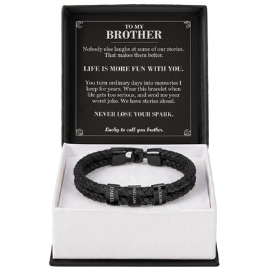 Load image into Gallery viewer, To My Brother, Life Is More Fun with You - Personalized Name Bracelet
