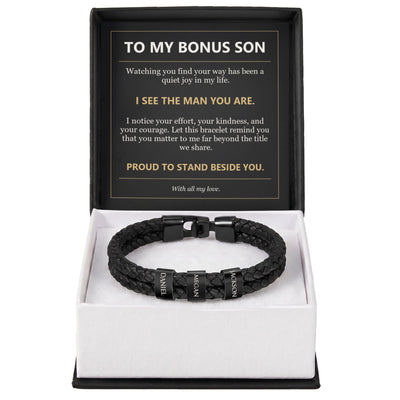 Load image into Gallery viewer, To My Bonus Son, I See the Man You Are - Personalized Name Bracelet
