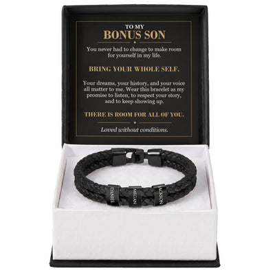 Load image into Gallery viewer, To My Bonus Son, Bring Your Whole Self - Personalized Name Bracelet
