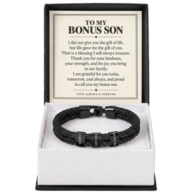 Load image into Gallery viewer, To My Bonus Son Personalized Name Bracelet - Life Gave Me the Gift of You
