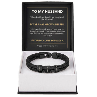 Load image into Gallery viewer, To My Husband, I Would Choose You Again - Personalized Name Bracelet
