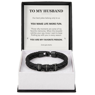 Load image into Gallery viewer, To My Husband, You Make Life More Fun - Personalized Name Bracelet
