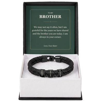 Load image into Gallery viewer, To My Brother, Always in Your Corner - Personalized Name Bracelet
