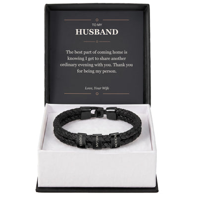 Load image into Gallery viewer, To My Husband, Thank You for Being My Person - Personalized Name Bracelet
