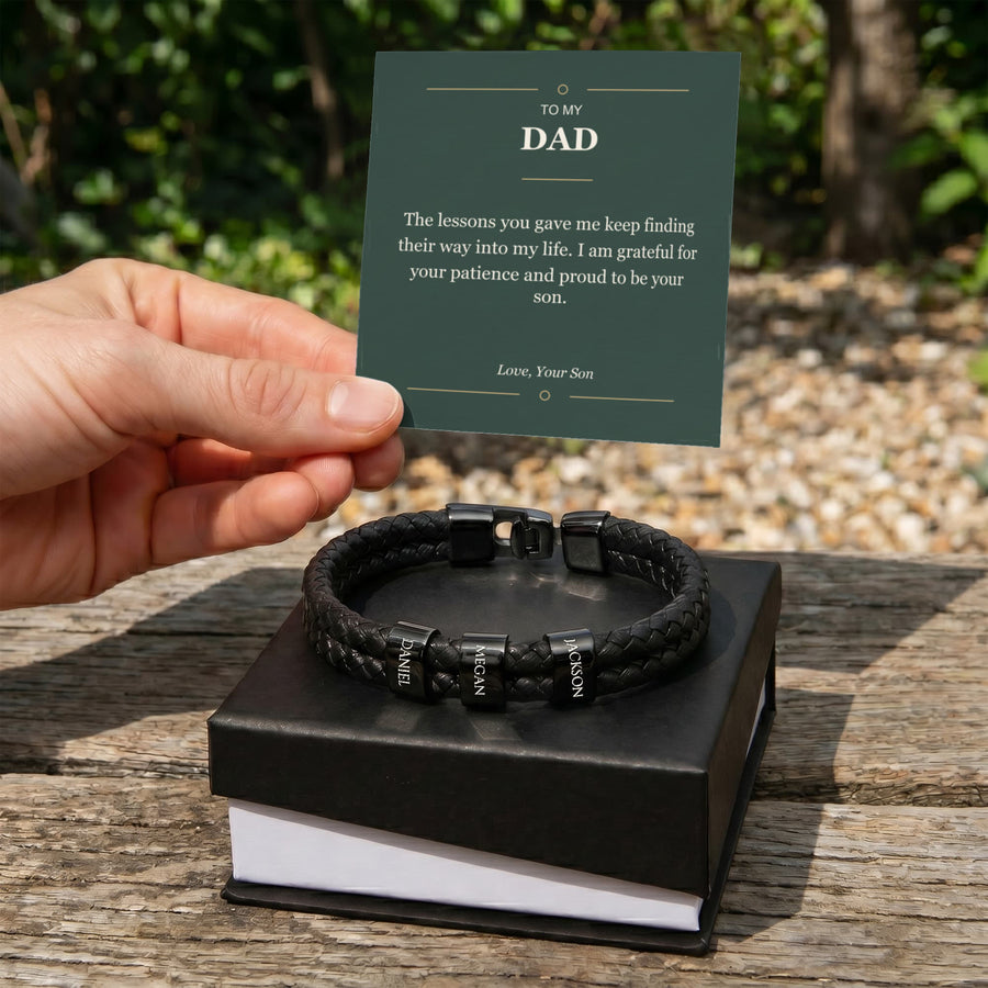 To My Dad, Proud to Be Your Son - Personalized Name Bracelet