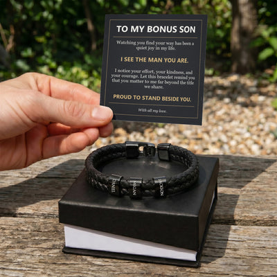 Load image into Gallery viewer, To My Bonus Son, I See the Man You Are - Personalized Name Bracelet

