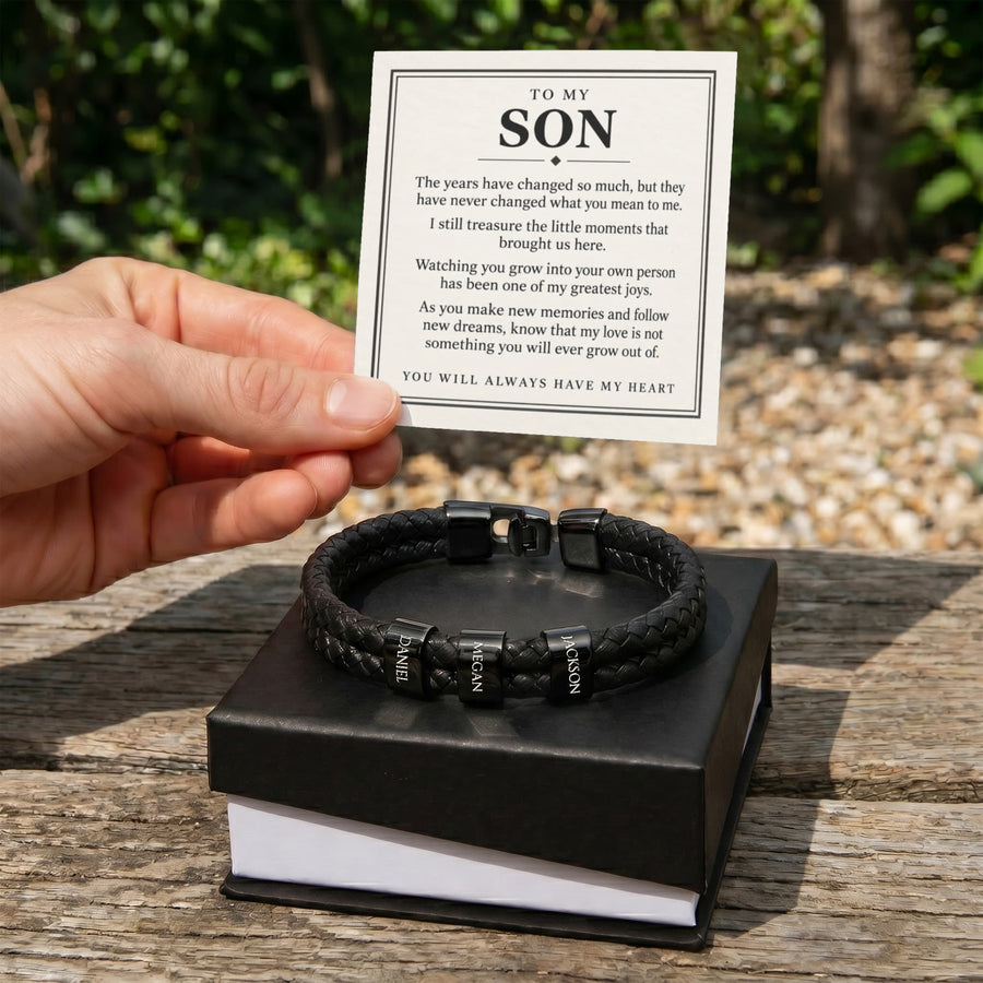 To My Son Personalized Name Bracelet - You Will Always Have My Heart