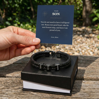 Load image into Gallery viewer, To My Son, Proud of Your Next Step - Personalized Name Bracelet
