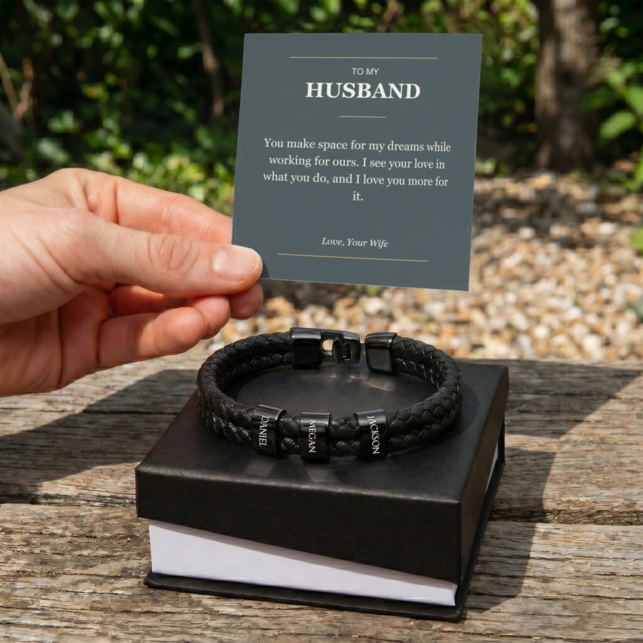 To My Husband, The Dreams We Share - Personalized Name Bracelet