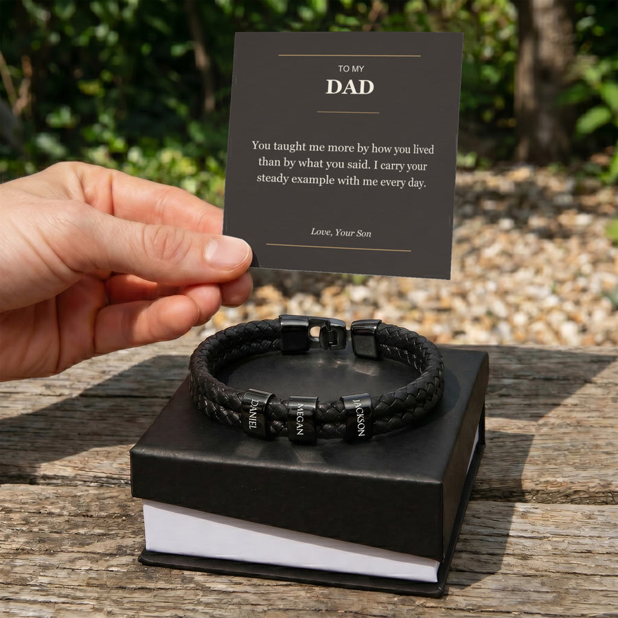 To My Dad, Your Steady Example - Personalized Name Bracelet