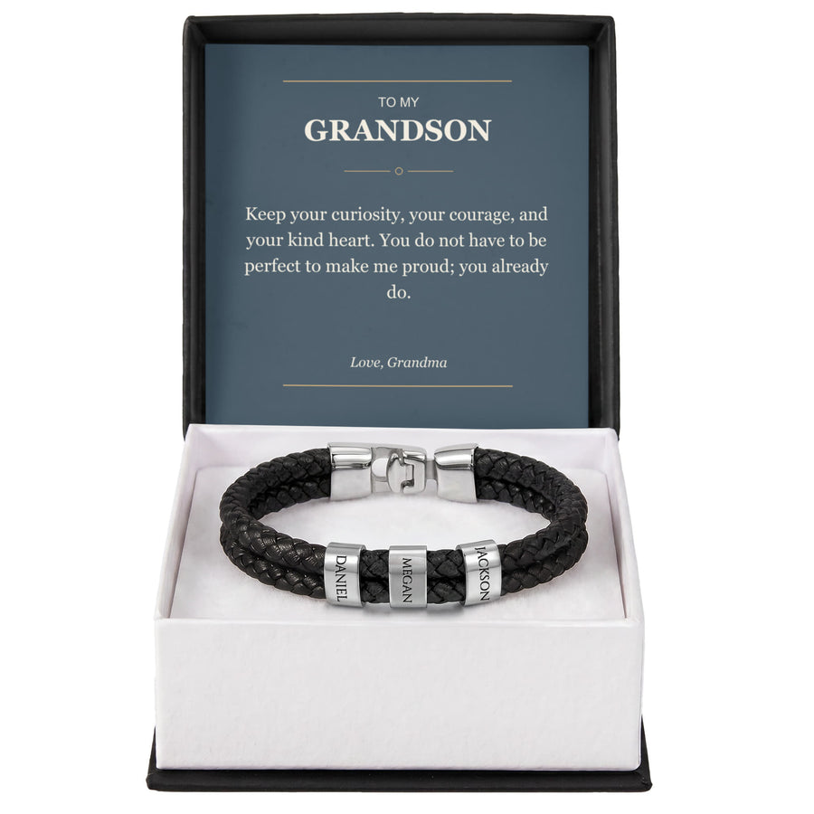 To My Grandson, You Already Make Me Proud - Personalized Name Bracelet
