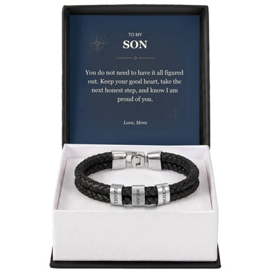 Load image into Gallery viewer, To My Son, Proud of Your Next Step - Personalized Name Bracelet
