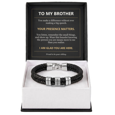 Load image into Gallery viewer, To My Brother, Your Presence Matters - Personalized Name Bracelet

