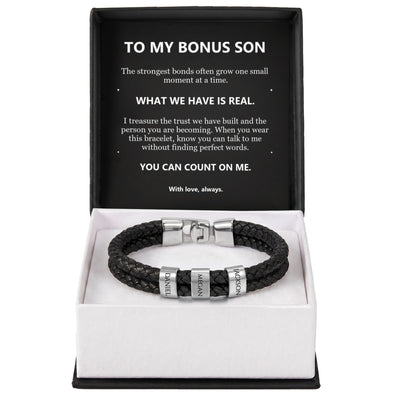 Load image into Gallery viewer, To My Bonus Son, What We Have Is Real - Personalized Name Bracelet
