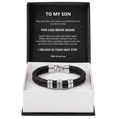 Load image into Gallery viewer, To My Son Bracelet – Believe in Your Next Step
