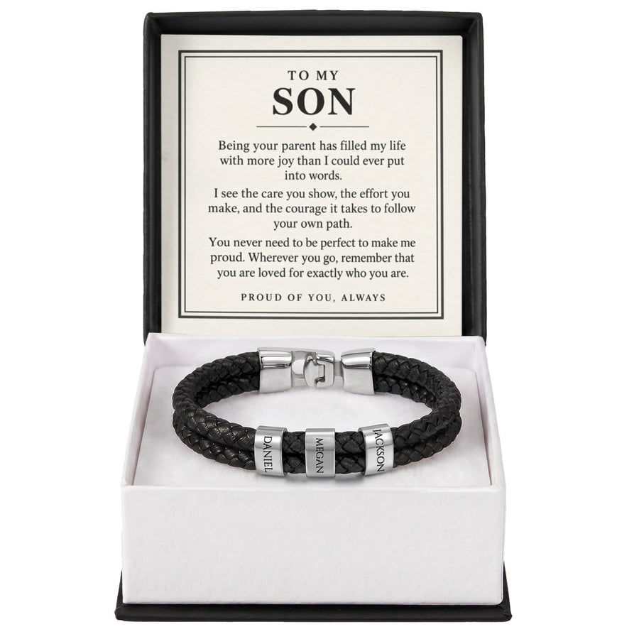 To My Son Personalized Name Bracelet - Proud of You Always