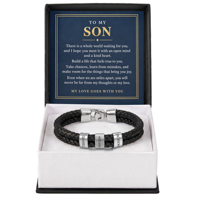 Load image into Gallery viewer, To My Son Personalized Name Bracelet - My Love Goes With You
