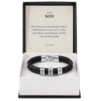 Load image into Gallery viewer, To My Son, The Man You Are Becoming - Personalized Name Bracelet
