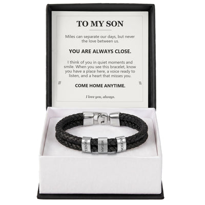 Load image into Gallery viewer, To My Son, You Are Always Close - Personalized Name Bracelet
