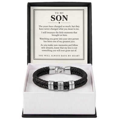 Load image into Gallery viewer, To My Son Personalized Name Bracelet - You Will Always Have My Heart
