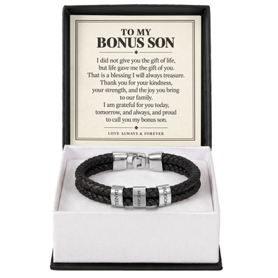 Load image into Gallery viewer, To My Bonus Son Personalized Name Bracelet - Life Gave Me the Gift of You
