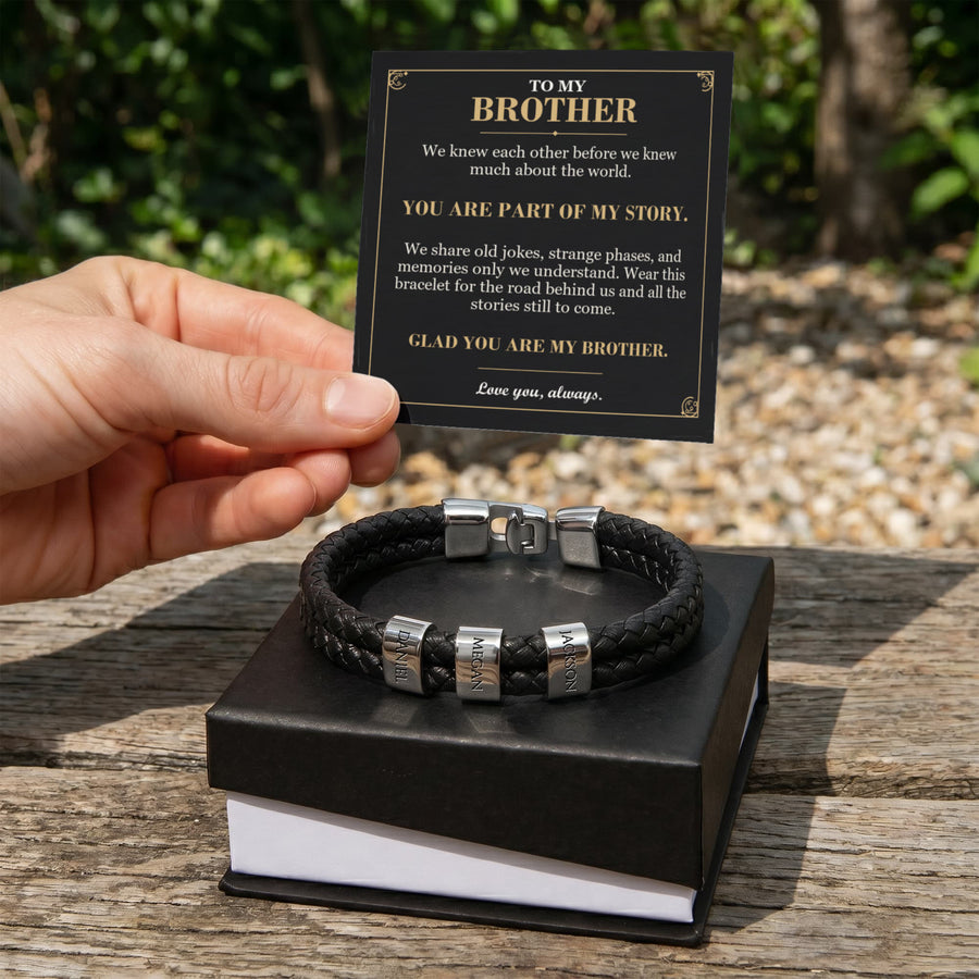 To My Brother, You Are Part of My Story - Personalized Name Bracelet