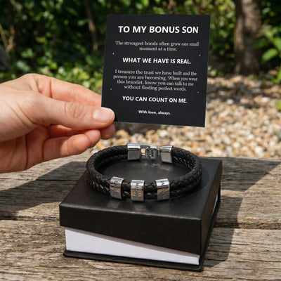 Load image into Gallery viewer, To My Bonus Son, What We Have Is Real - Personalized Name Bracelet
