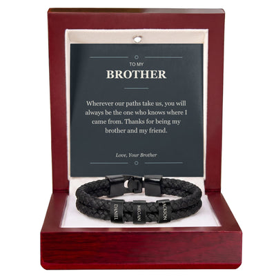 Load image into Gallery viewer, To My Brother, My Brother and My Friend - Personalized Name Bracelet
