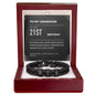 To My Grandson 21st Birthday Men's Personalized Name Bracelet from Grandma