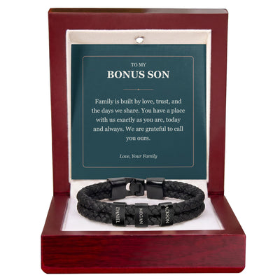 Load image into Gallery viewer, To My Bonus Son, You Belong With Us - Personalized Name Bracelet
