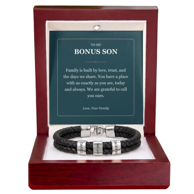 Load image into Gallery viewer, To My Bonus Son, You Belong With Us - Personalized Name Bracelet
