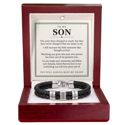 Load image into Gallery viewer, To My Son Personalized Name Bracelet - You Will Always Have My Heart
