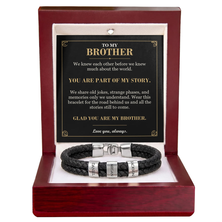 To My Brother, You Are Part of My Story - Personalized Name Bracelet