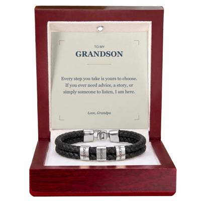 Load image into Gallery viewer, To My Grandson, I Am Here for You - Personalized Name Bracelet
