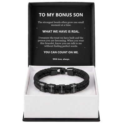 Load image into Gallery viewer, To My Bonus Son, What We Have Is Real - Personalized Name Bracelet
