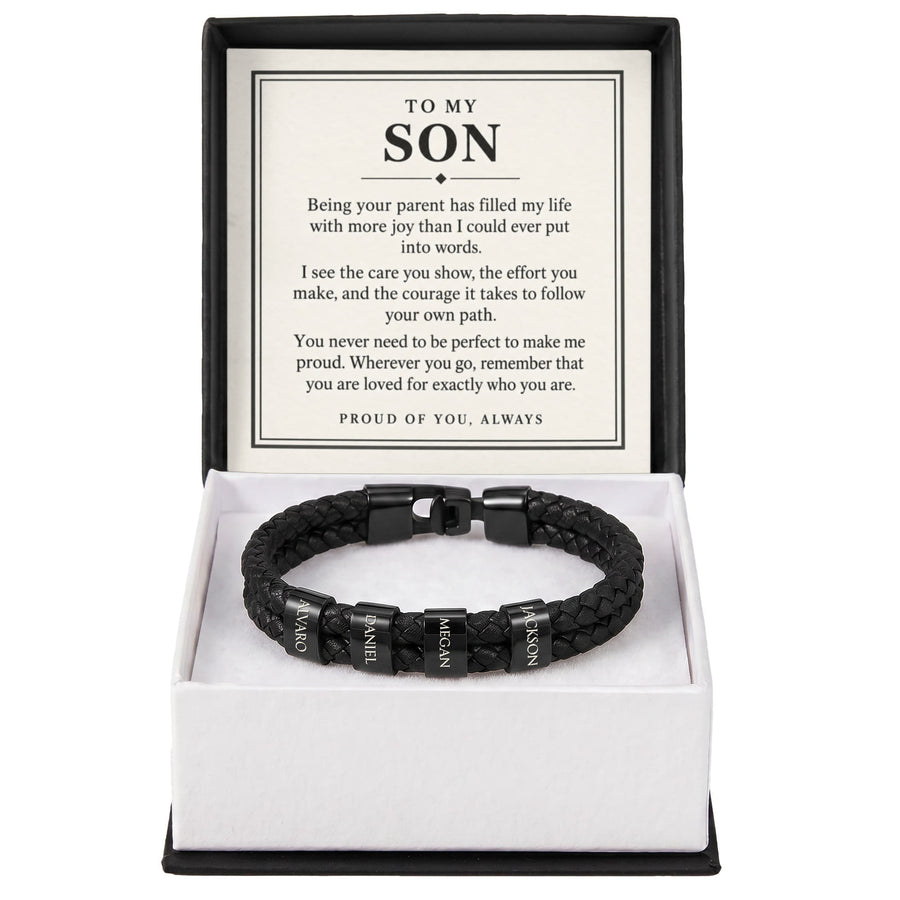 To My Son Personalized Name Bracelet - Proud of You Always
