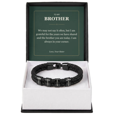 Load image into Gallery viewer, To My Brother, Always in Your Corner - Personalized Name Bracelet
